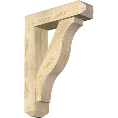 Funston Craftsman Rough Sawn Bracket W/ Offset Brace, Douglas Fir, 6W X 22D X 30H